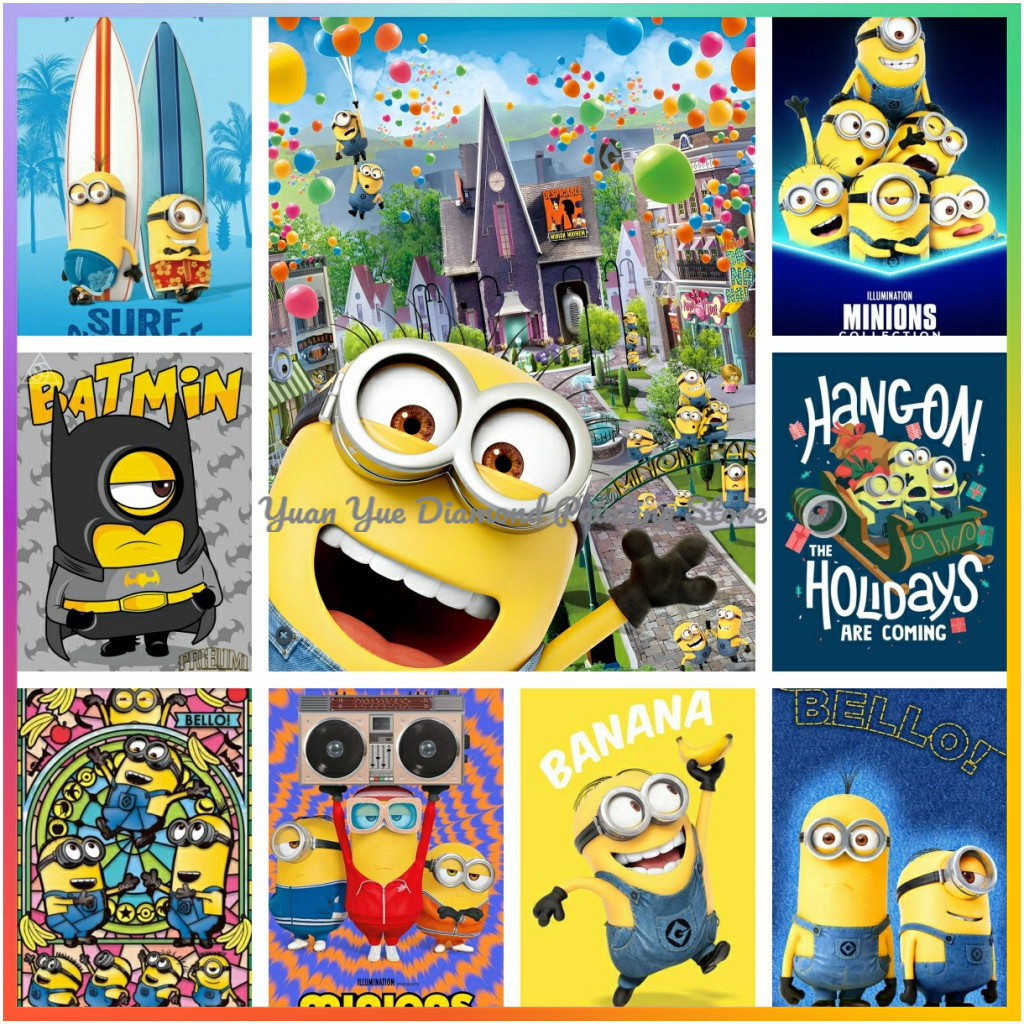 Embroidery Love - 1 adet çerçevesiz Elmas Boyama Sevimli-M-Minions