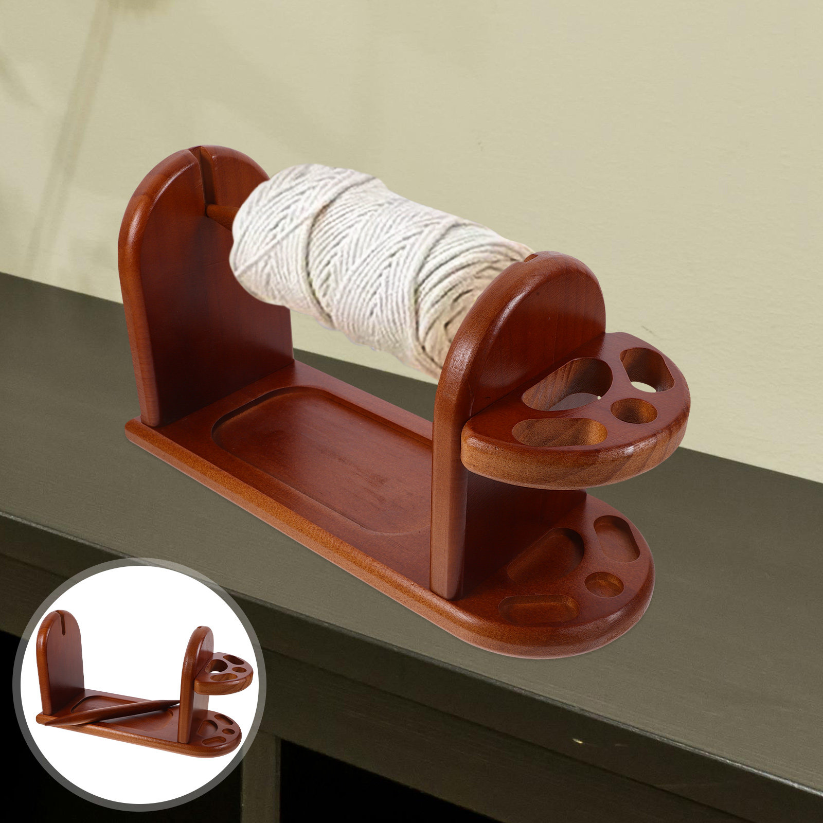 Embroidery Thread Yarn - Sağlam Ahşap İplik Tutucu, Tığ İşi,