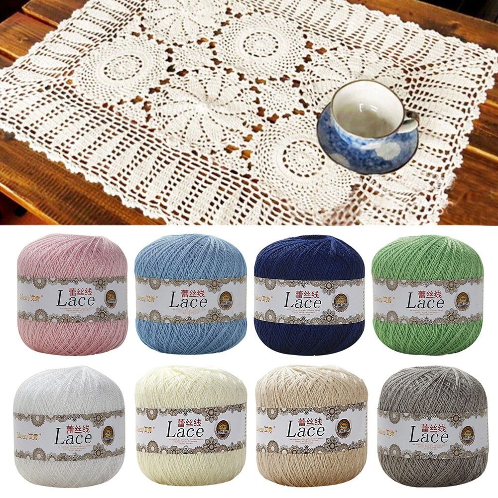 Embroidery Thread Yarn - 50g/top yumuşak pamuk dantel iplik tığ