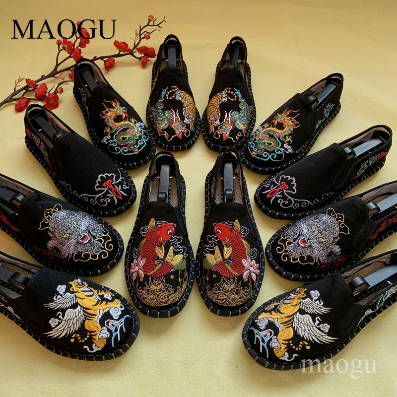 Embroidery Stitches - Unisex Çin Tarzı Nakışlı Slip-On Ayakkabılar