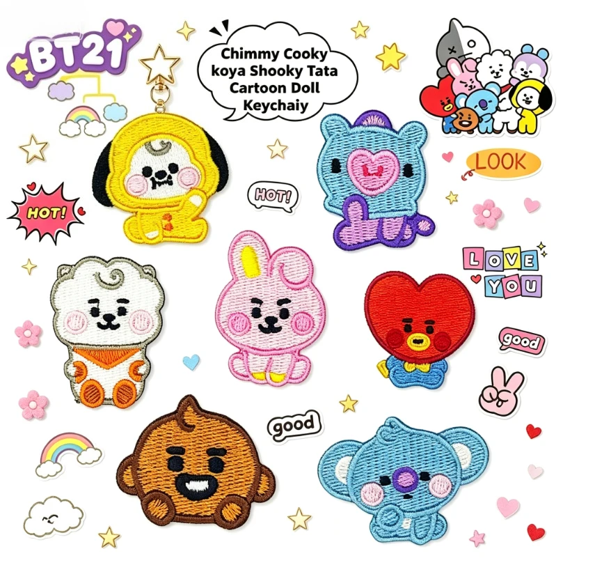 Embroidery Patch - LINE FRIENDS BT21 Tüm Karakterler İşlemeli