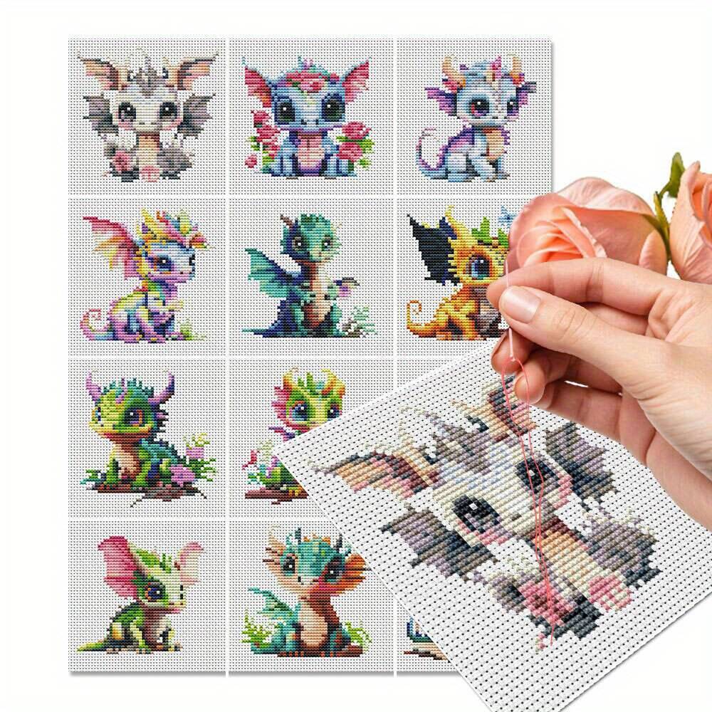 12 adet ejderha çapraz dikiş 1 - Embroidery Job incelemesi ve fiyatı