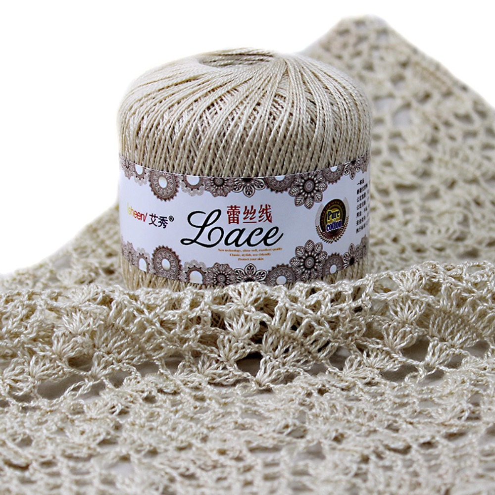 50g/top yumuşak pamuk dantel i - Embroidery Thread Yarn incelemesi ve fiyatı