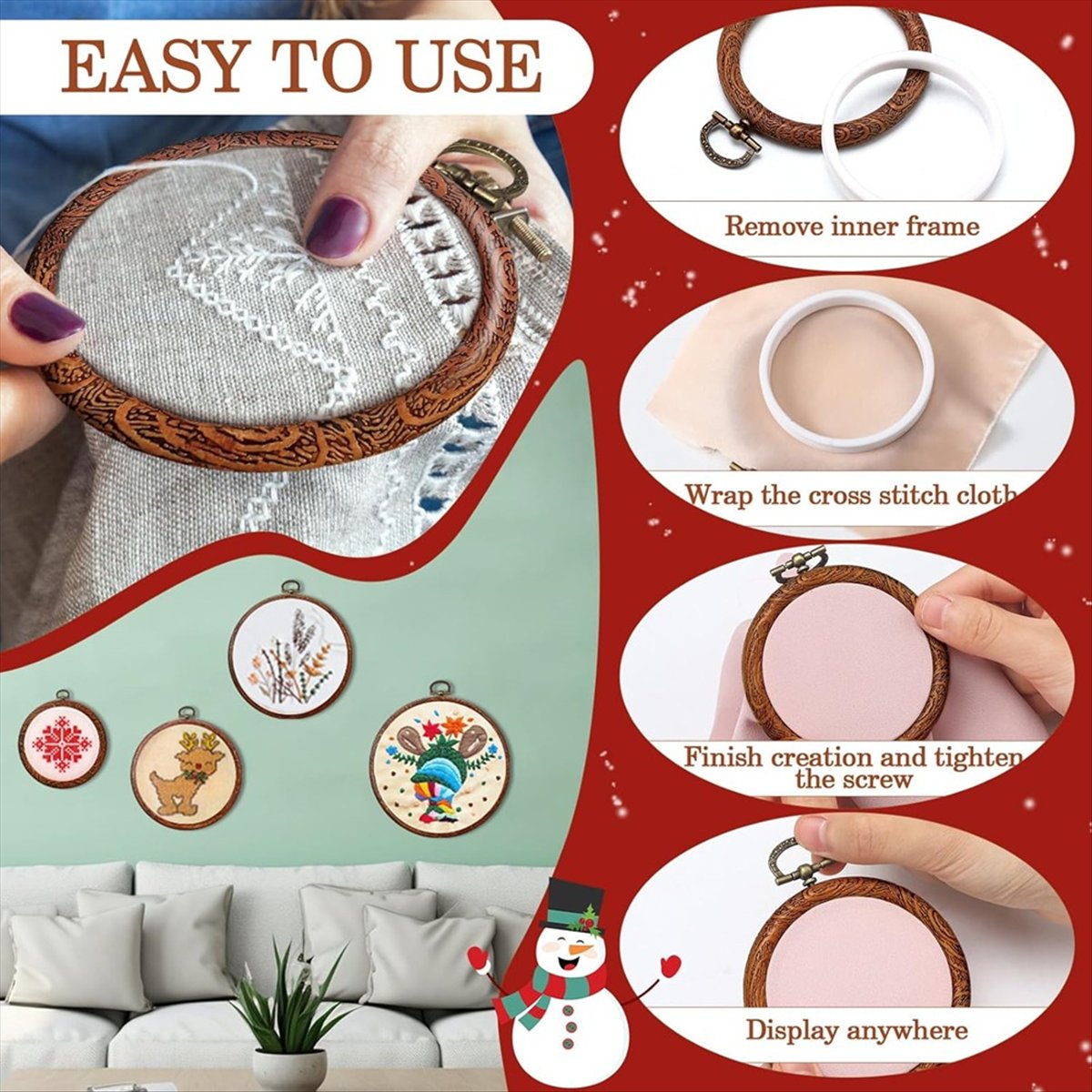6 Boyutlu Ahşap Görünümlü Yuva - Embroidery Ring Sizes incelemesi ve fiyatı