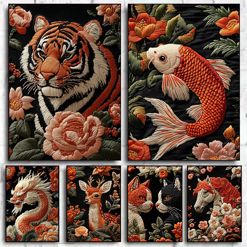 1 Adet Nakış Tarzı Sanat Hayva - Embroidery Canvas incelemesi ve fiyatı