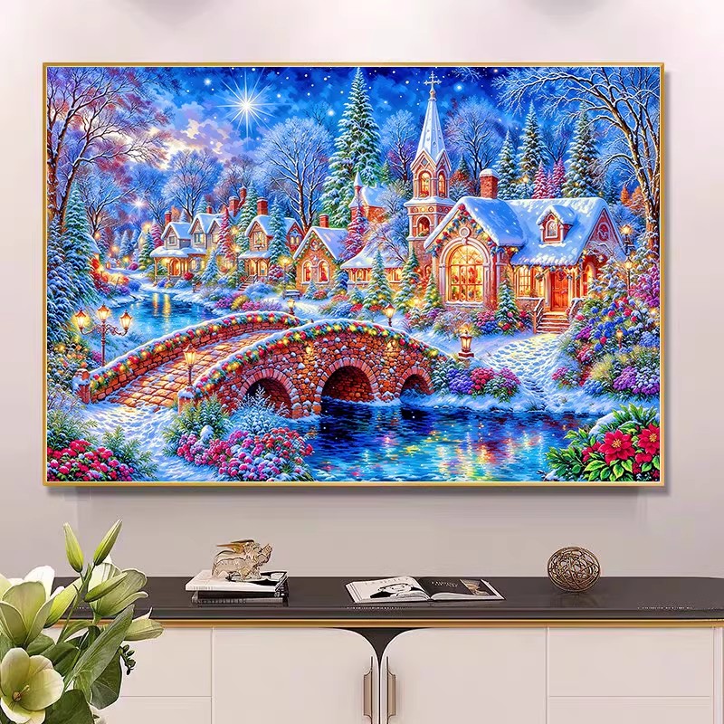9ct 100x75cm Kış Kilisesi Nakı - Embroidery Job incelemesi ve fiyatı